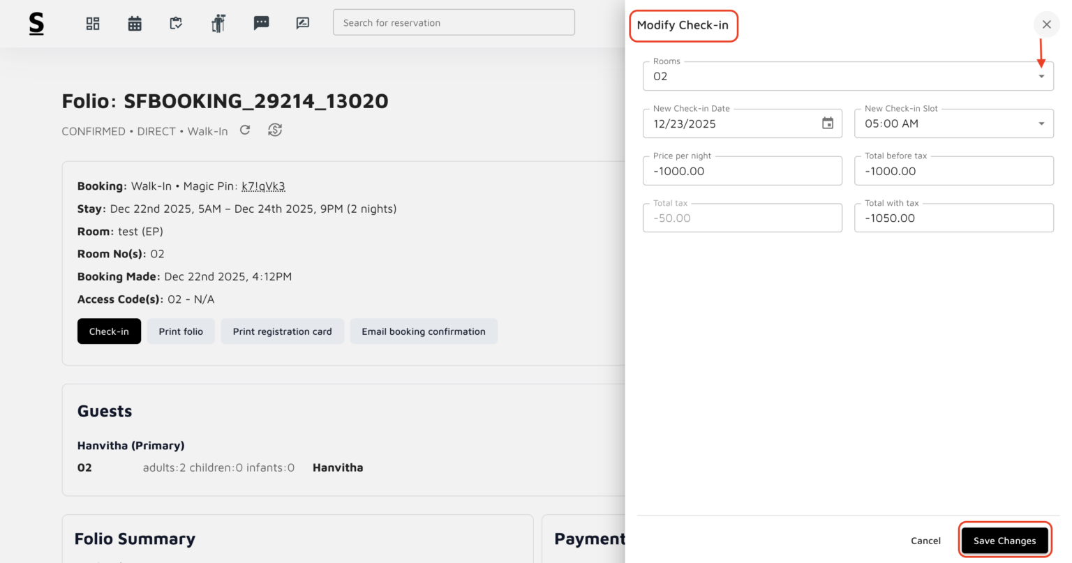 How to modify check in or check out date and time for a given booking ...